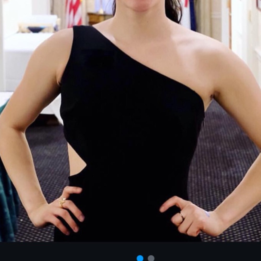 Laundry By Shelli Segal One Shoulder Black Dress - Picture 5 of 5